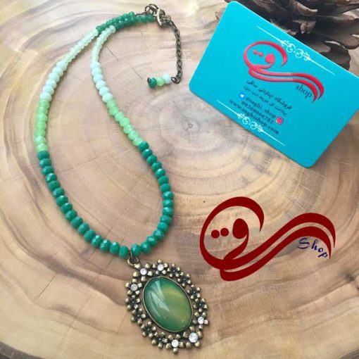 گردنبند زنانه کریستال سبز Women Necklaces Green