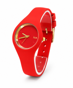 ساعت Ice Watch صفحه کوچک دورطلایی - بند قرمز