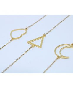 دستبند زنجیر پلاک طلایی