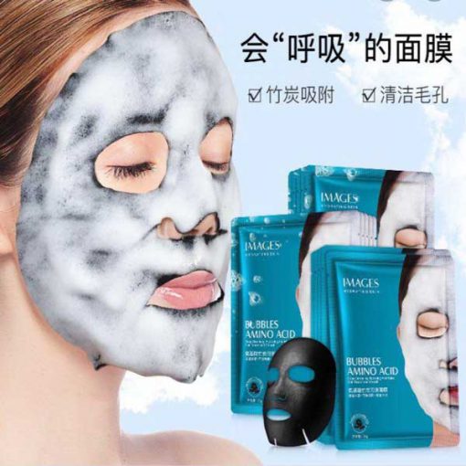 ماسک ورقه ای حباب ذغال بامبو اسید آمینه برند amino acid bamboo charcoal bubble mask Images