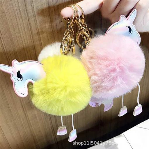 جاسوئیچی و آویز خزدار یونیکورن Unicorn keychain